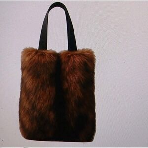 XL Faux Fur Tote Yeti Large Bag  19"x 22" Unique Trendsetter New